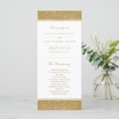 Imitate Gold Glitzer Hochzeitsprogramm Rackkarten Programm (Stehend Vorderseite)