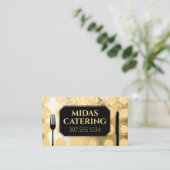 Imitate Gold Glitzer Koch Catering Küche Visitenkarte (Stehend Vorderseite)