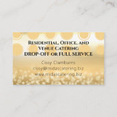 Imitate Gold Glitzer Koch Catering Küche Visitenkarte (Rückseite)