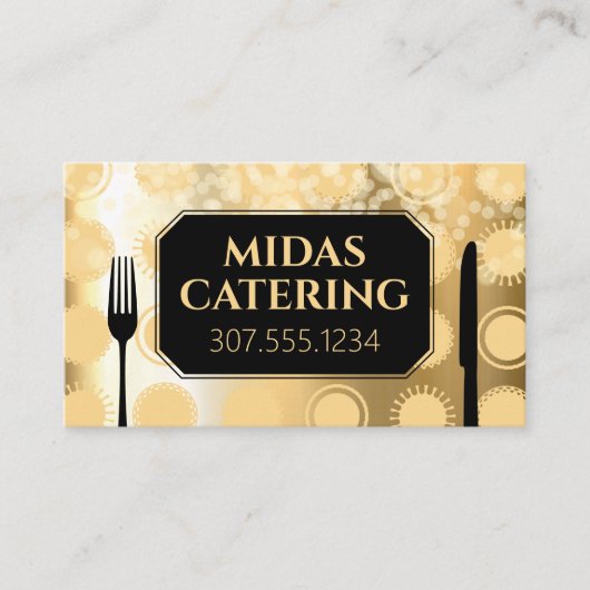 Imitate Gold Glitzer Koch Catering Küche Visitenkarte (Vorderseite)