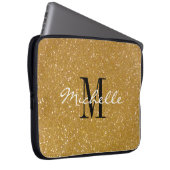 Imitate Gold Glitzer kundenspezifische Monogramm L Laptopschutzhülle (Vorne Rechts)