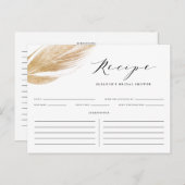 Imitate Gold Glitzer Leaf Brautparty Rezept Karte (Vorne/Hinten)