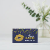 Imitate Gold Glitzer Lips und Confetti Makeup Arti Visitenkarte (Stehend Vorderseite)