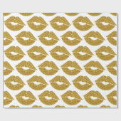 Imitate Gold Glitzer Look Lips Muster Geschenkpapier (Flach)