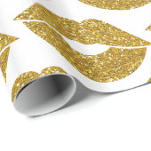 Imitate Gold Glitzer Look Lips Muster Geschenkpapier (Rolleneckpunkt)