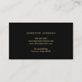 Imitate Gold Glitzer Lotus auf schwarzer Hautpfleg Visitenkarte (Rückseite)