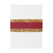 Imitate Gold Glitzer Maroon Red Wedding Monogram Einladungsbanderole (Rückseitenbeispiel)