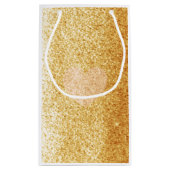 Imitate Gold Glitzer mit Herz Kleine Geschenktüte (Rückseite)