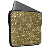 Imitate Gold Glitzer Modernes Monogramm Notebook-S Laptopschutzhülle (Vorne Rechts)
