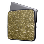 Imitate Gold Glitzer Modernes Monogramm Notebook-S Laptopschutzhülle (Vorderseite Links)