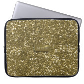 Imitate Gold Glitzer Modernes Monogramm Notebook-S Laptopschutzhülle (Vorderseite)