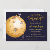 Imitate Gold Glitzer, Mond aus Käse und niedlichen Einladung (Vorderseite)