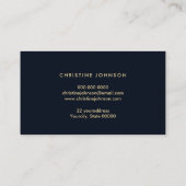 Imitate Gold Glitzer Muschel auf dunkelblau Visitenkarte (Rückseite)