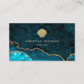 Imitate Gold Glitzer Muschel Design Visitenkarte (Vorderseite)