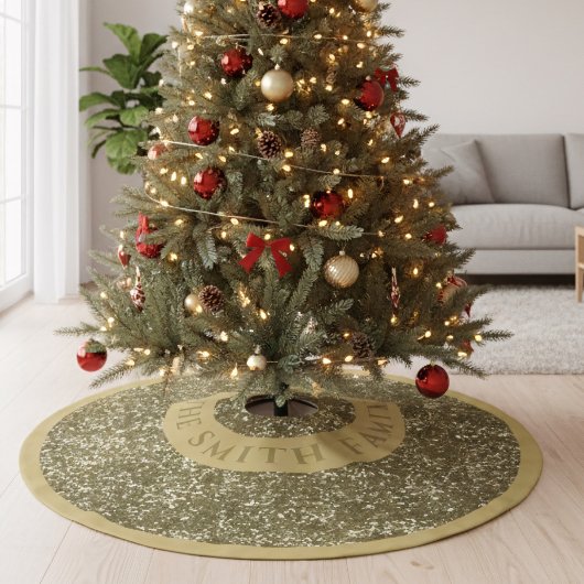 Imitate Gold Glitzer Name Weihnachtsbaum Rock Polyester Weihnachtsbaumdecke