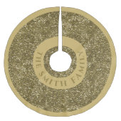 Imitate Gold Glitzer Name Weihnachtsbaum Rock Polyester Weihnachtsbaumdecke (Vorderseite)