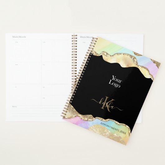 Imitate Gold Glitzer & Pastel Waves Terminkalender Planer (Anzeige)