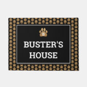 Imitate Gold Glitzer Paw Druckname Fußmatte (Vorderseite)