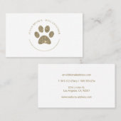 Imitate Gold Glitzer Paw Print Logos Visitenkarte (Vorne/Hinten)