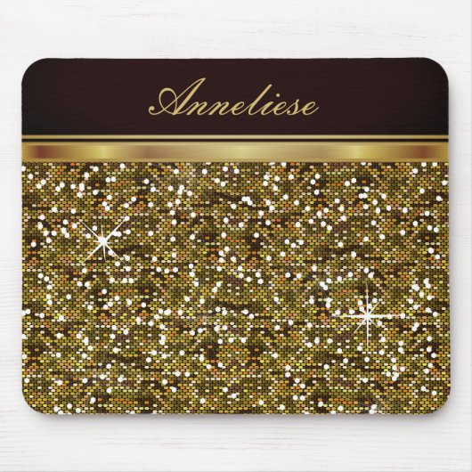 Imitate Gold Glitzer - Personalisiert Mousepad (Vorne)