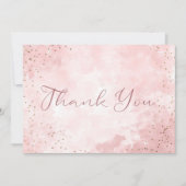 Imitate Gold Glitzer & Pink Moderne Hochzeit Dankeskarte (Vorderseite)