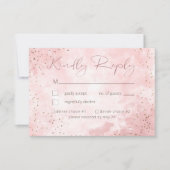 Imitate Gold Glitzer & Pink Moderne RSVP Karte (Vorderseite)