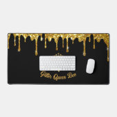 Imitate Gold Glitzer Queen Bee Design Schreibtischunterlage (Tastatur & Maus)