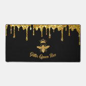Imitate Gold Glitzer Queen Bee Design Schreibtischunterlage (Vorderseite)
