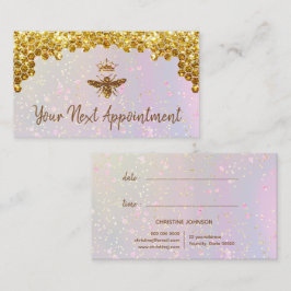 Imitate Gold Glitzer Queen Bee Terminkarte Visitenkarte