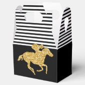 Imitate Gold Glitzer Race Pferd Schwarz-weiße Stre Geschenkschachtel (Geöffnet)