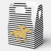 Imitate Gold Glitzer Race Pferd Schwarz-weiße Stre Geschenkschachtel (Geöffnet)