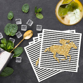 Imitate Gold Glitzer Race Race Race Black & White  Serviette