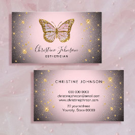 Imitate Gold Glitzer Schmetterling Logo Visitenkar Visitenkarte