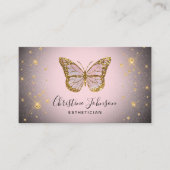 Imitate Gold Glitzer Schmetterling Logo Visitenkar Visitenkarte (Vorderseite)