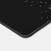 Imitate Gold Glitzer/Schwarzer Hintergrund/Ihr Nam Schreibtischunterlage (Ecke)