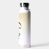 Imitate Gold Glitzer Script Monogram Water Bottle Trinkflasche (Links)
