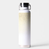 Imitate Gold Glitzer Script Monogram Water Bottle Trinkflasche (Rückseite)