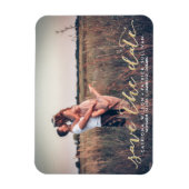 Imitate Gold Glitzer Script Speichern Sie die Datu Magnet (Vertikal)