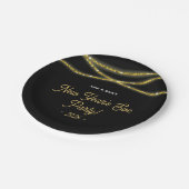 Imitate Gold Glitzer Silvester Party Pappteller (Schrägansicht)