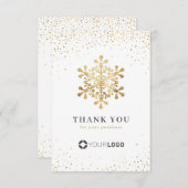 Imitate Gold Glitzer Snowflakes Weihnachten Dankeskarte (Vorne/Hinten)