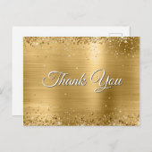 Imitate Gold Glitzer Sprinkled Foil Vielen Dank Postkarte (Vorne/Hinten)