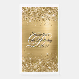 Imitate Gold Glitzer und Foil 80. Geburtstag Serviette