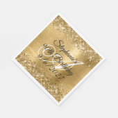 Imitate Gold Glitzer und Foil 90. Geburtstag Serviette (Ecke)