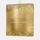 Imitate Gold Glitzer und gebürstetes Foto Keramikornament (Links)