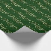 Imitate Gold Glitzer und Green Danke Muster Geschenkpapier (Ecke)