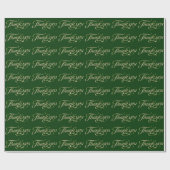 Imitate Gold Glitzer und Green Danke Muster Geschenkpapier (Flach)