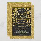 Imitate Gold Glitzer und Konfetti Hochzeit Einladu Einladung (Vorne/Hinten)
