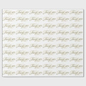 Imitate Gold Glitzer und Weiß Vielen Dank Muster 2 Geschenkpapier (Flach)