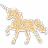 Imitate Gold Glitzer Unicorn Glam Vinyl Sticker (Vorderseite)