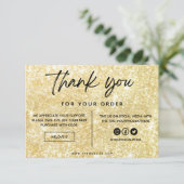 Imitate Gold Glitzer Vielen Dank Media Insert (Stehend Vorderseite)